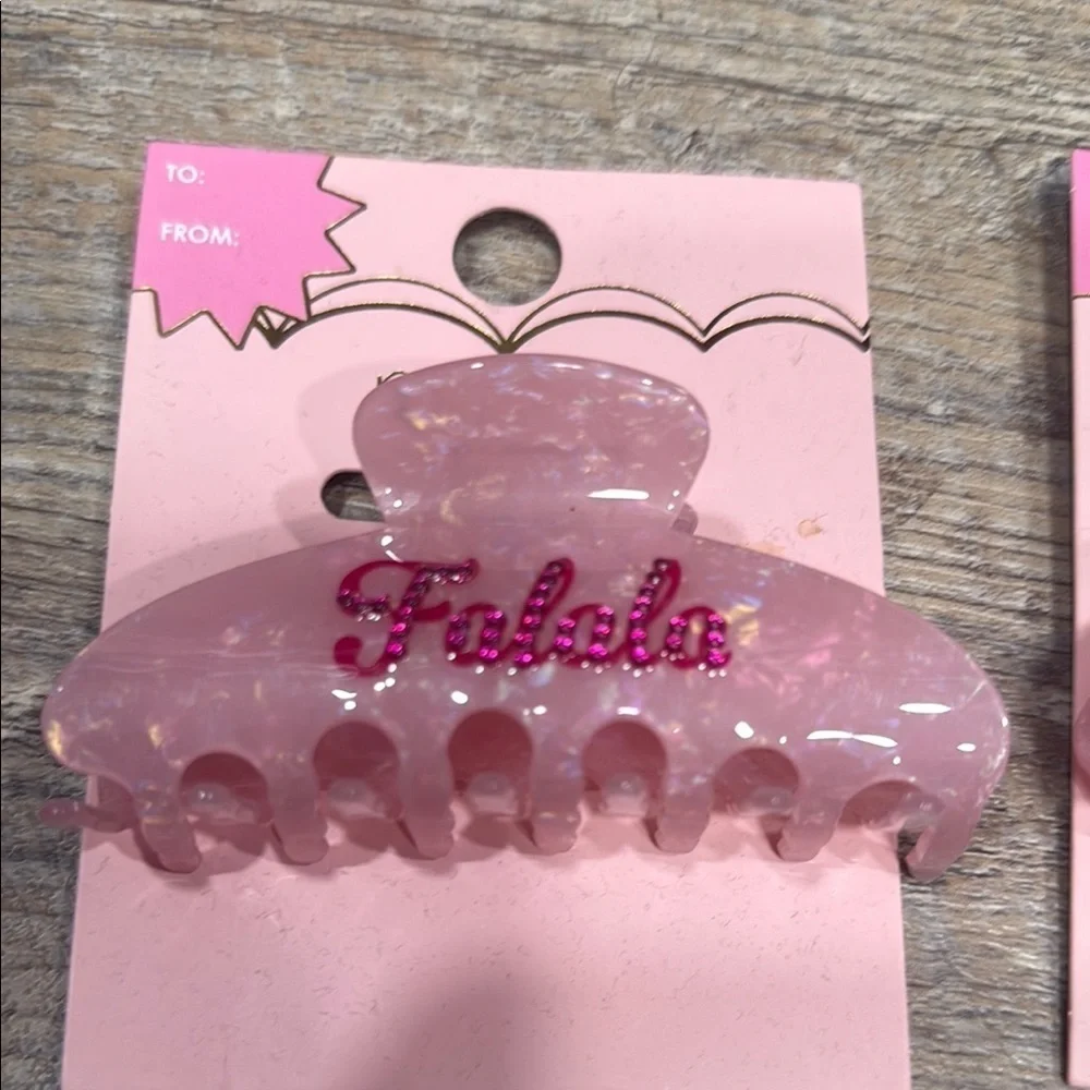 2 Pink Hair Claw Clips